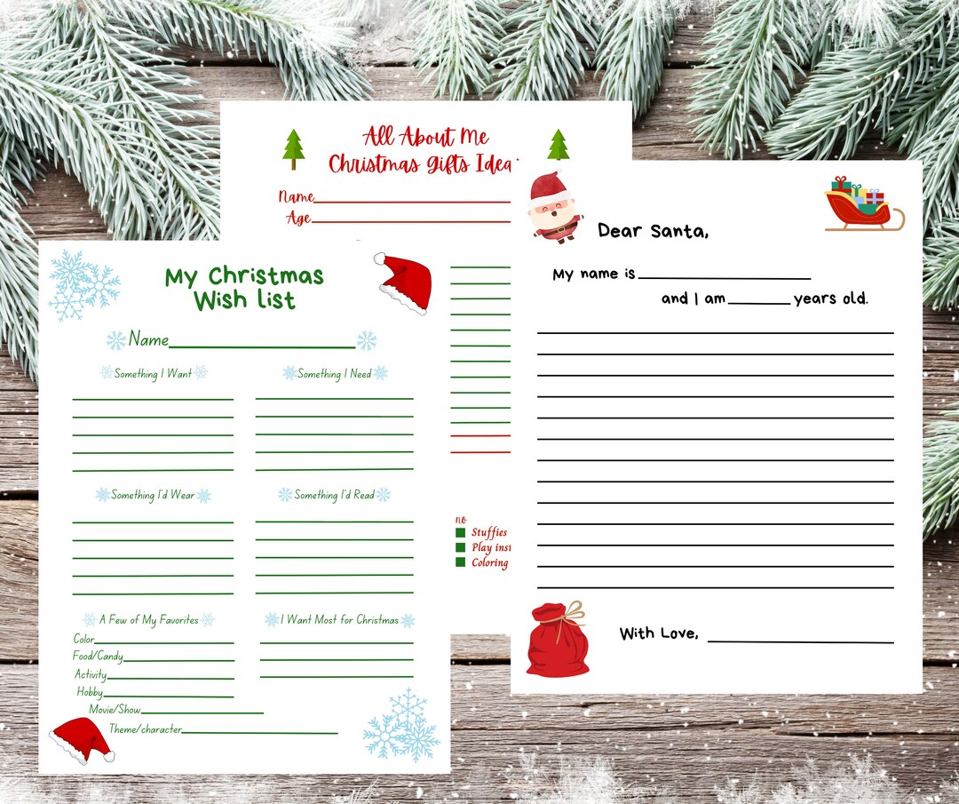 Printable Holiday Letters and Lists Pack - Etsy