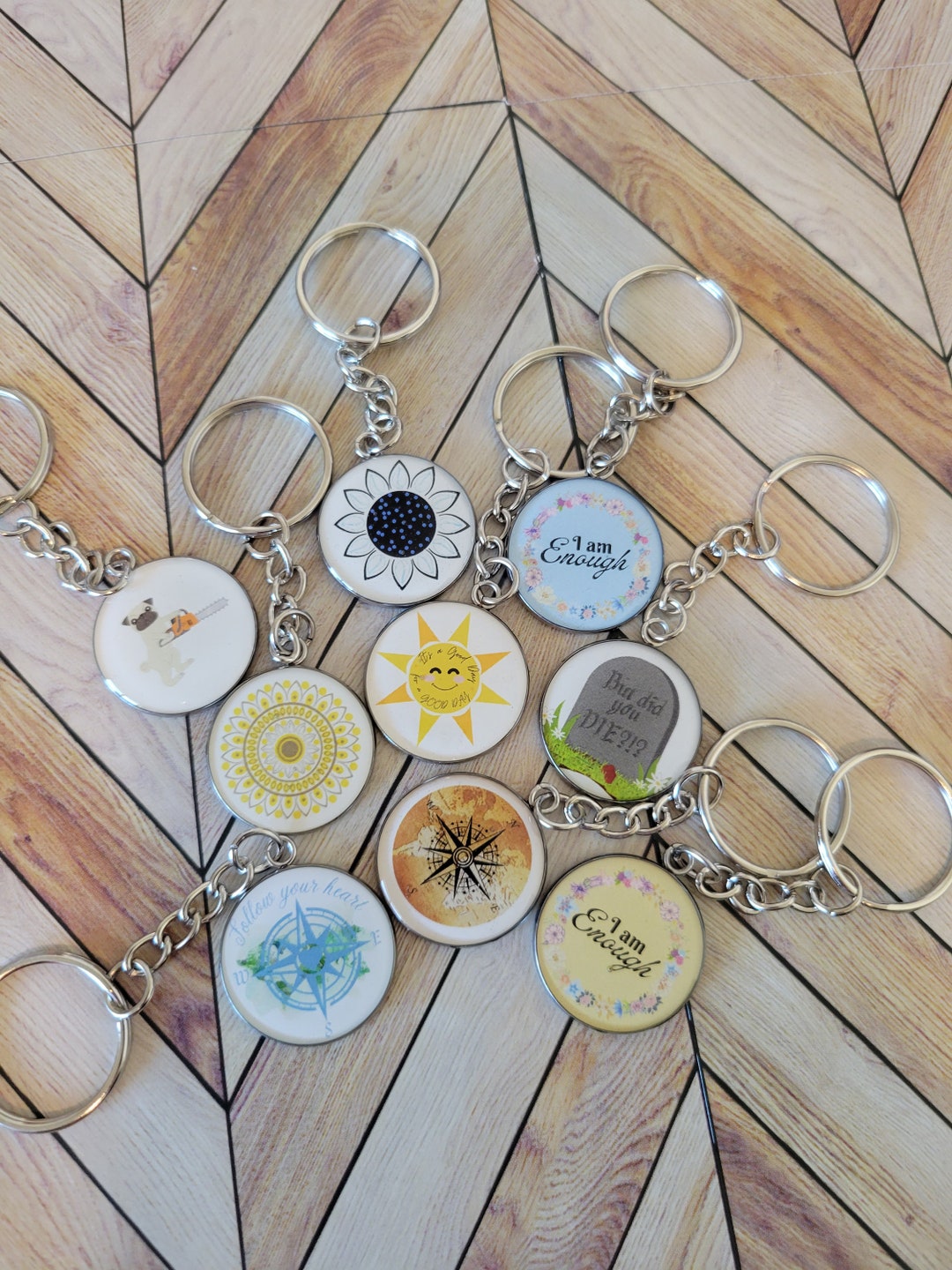 1 Inch Resin Keychains Assorted - Etsy