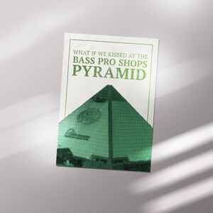5x7in E se nos beijássemos no Bass Pro Shops Pyramid Cartão postal imprimível Art Green, DOWNLOAD DIGITAL, Memphis Tennessee, Decoração de parede de casa