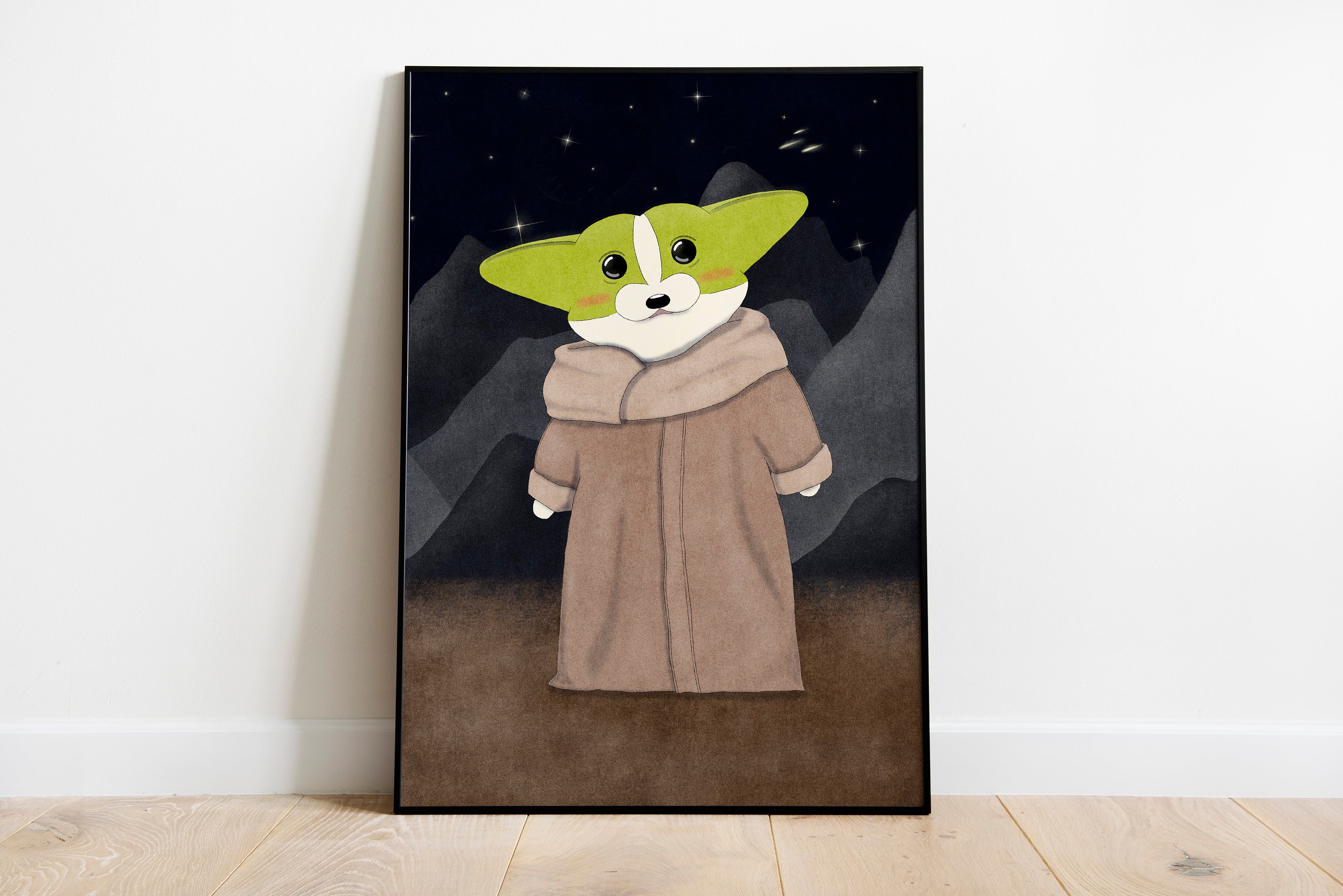 Star Wars Poster Baby Yoda Wall Art Yoda Art Print Etsy