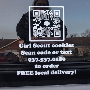 Girl Scout cookie or fall product QR decal CUSTOM MADE