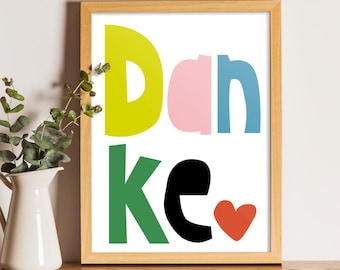 Karte "Danke" bunt | A6 | Dankeskarte | Danksagung | Danke sagen | Dankegeschenk