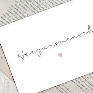 Karte "Herzensmensch" mit Herz, A6