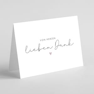 Klappkarte "VON HERZEN lieben Dank" | A6 | Dankeskarte | Danksagung | Danke sagen | Dankegeschenk