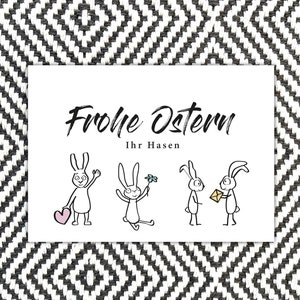 Karte "Frohe Ostern ihr Hasen", Osterkarte mit Hasen, A6