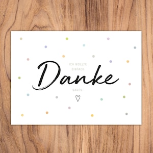 Karte "Ich wollte einfach DANKE sagen" | A6 | Dankeskarte | Konfetti | Danksagung | Danke sagen | Dankegeschenk