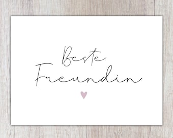 Karte "Beste Freundin" mit Herz, A6