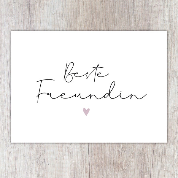 Karte "Beste Freundin" mit Herz, A6