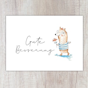 Karte "Gute Besserung" mit Bär, A6