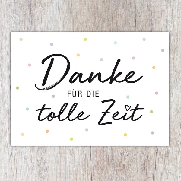 Karte "Danke für die tolle Zeit" | A6