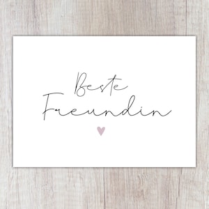 Karte "Beste Freundin" mit Herz, A6