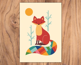 Kinderbild "Regenbogen Fuchs" , A4
