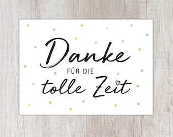 Karte "Danke für die tolle Zeit" | A6