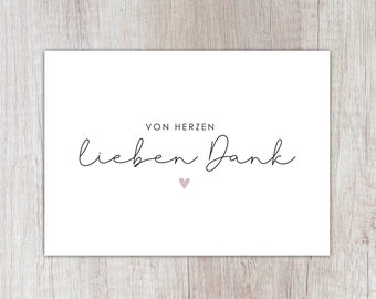 Karte "VON HERZEN lieben Dank" | A6