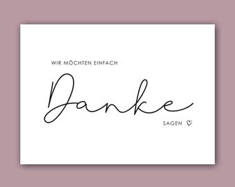 Danke Karte Wir möchten einfach DANKE sagen | A6 | Karte Danke | Dankeskarte | Danksagung | Danke sagen | Dankegeschenk | wir sagen Danke