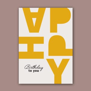 Karte "HAPPY Birthday to you" | gelb | A6 | Geburtstagskarte | zum Geburtstag als Geschenk