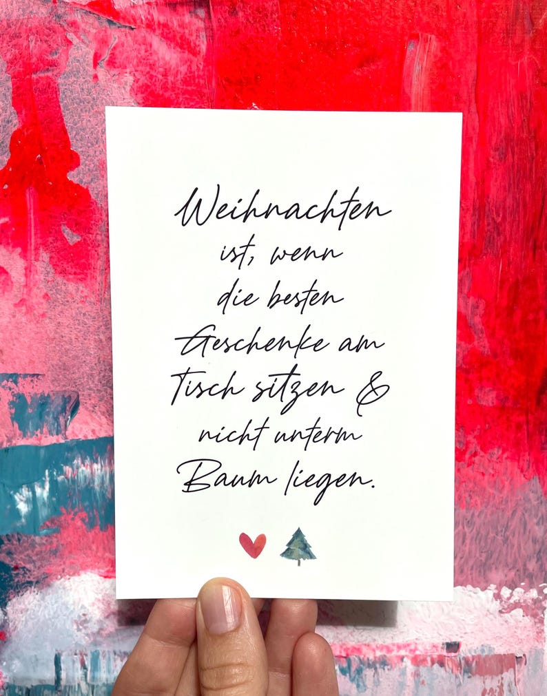 Weihnachten Ist Wenn Die Besten Geschenke Am Tisch Sitzen Karte