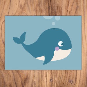 Karte "Wal", maritim | A6 | Babykarte