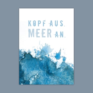 Karte "Kopf aus Meer an", A6, Meerkarte, Ostsee, Nordsee, Meditationskarte