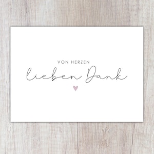 Karte "VON HERZEN lieben Dank" | A6 | Dankeskarte | Danksagung | Danke sagen | Dankegeschenk
