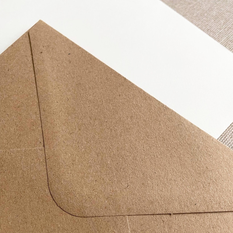 Kraft paper envelope, brown or beige | 130 g | Sturdy envelope for postcards, greeting cards, invitations, birthday cards, condolences | C6 image 9