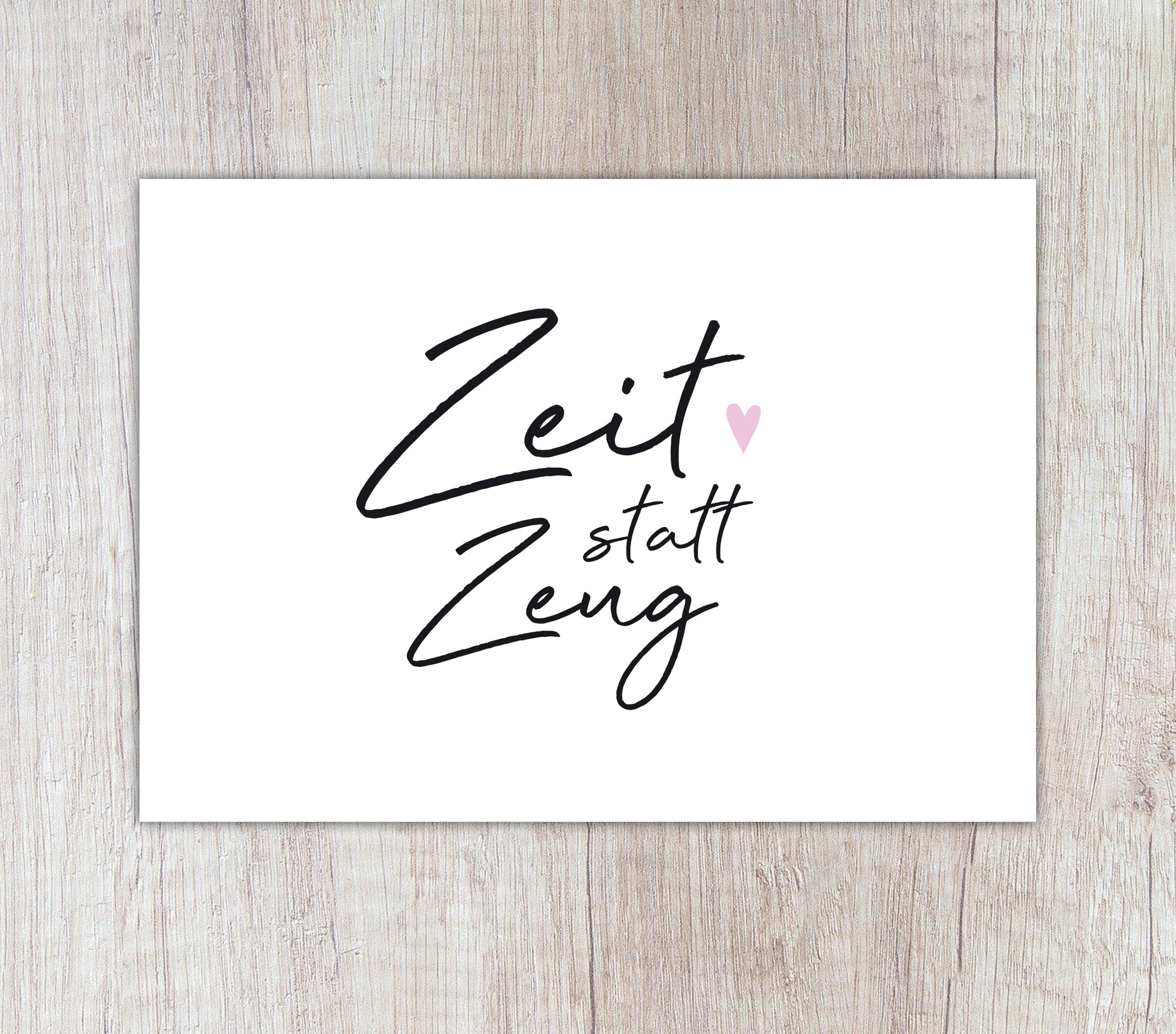 Karte Zeit statt Zeug mit Herz Zeit verschenken Etsy