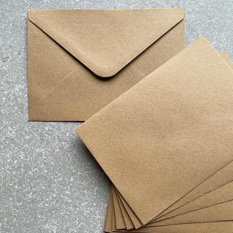 Kraft paper envelope, brown or beige | 130 g | Sturdy envelope for postcards, greeting cards, invitations, birthday cards, condolences | C6 image 6