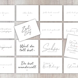 16x Karten für Lieblingsmenschen im Set, A6, einfach so Postkarten, Geschenk für Freunde, zum Geburtstag, du bist toll