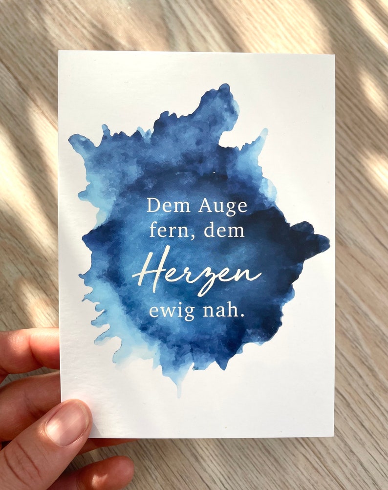 Karte Dem Auge fern dem Herzen ewig nah. A6 Etsy.de