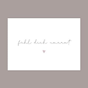 Karte "fühl dich umarmt" mit Herz | Karte Umarmung Liebe | ich drück dich | beste Freundin Postkarte | Lieblingsmensch | Geburtstagskarte A6