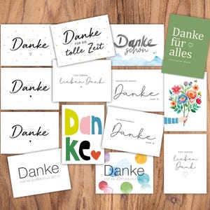 14x "Danke" Karten im Set | A6 | Dankeskarte | Danksagung | Danke sagen | Dankegeschenk