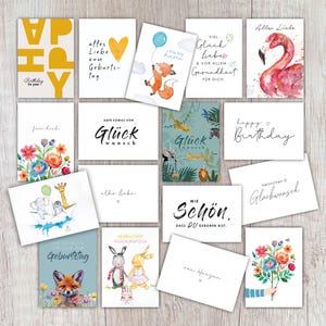 17 Karten im Set zum Geburtstag | Happy Birthday to you | Geburtstagskarte | für Herzensmenschen | A6