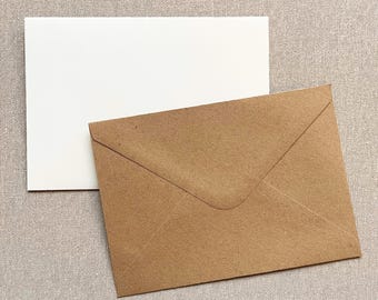 Briefumschlag Kraftpapier Braun oder Beige | 130 g | Kuvert fester Umschlag für Postkarte Grußkarte Einladung Geburtstagskarte Beileid | C6