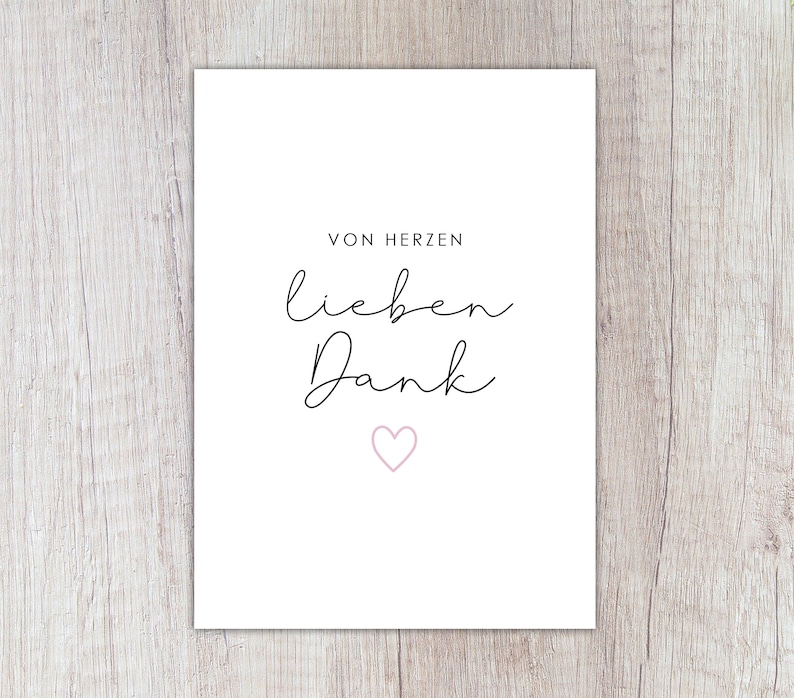 Danke Karte VON HERZEN lieben Dank | Karte Danke | A6 | Dankeskarte