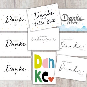 9x "Danke" Karten im Set | A6 | Dankeskarte | Danksagung | Danke sagen | Dankegeschenk