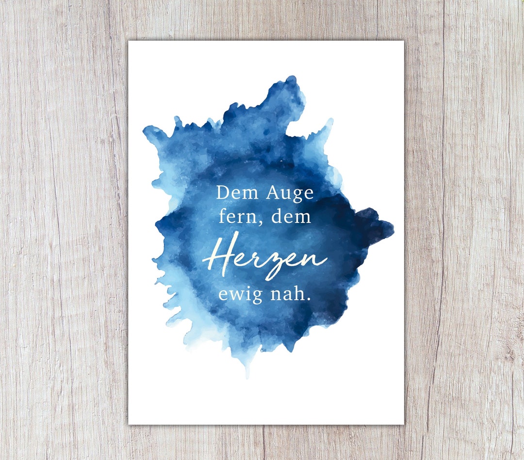 Karte "Dem Auge fern, dem Herzen ewig nah." A6 Etsy.de