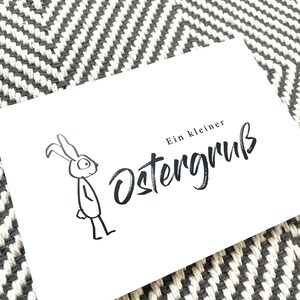 Karte Hase "Ein kleiner Ostergruß" zu Ostern, handgemachte Osterkarte, A6