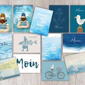 13x maritime Karten für Meerverliebte im Set, A6
