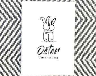 Karte Hasen "Oster Umarmung", A6