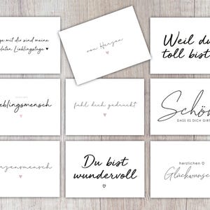 9x Karten für Lieblingsmenschen im Set, A6
