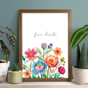 Karte "für dich", mit Blumen | A6 | Blumenkarte | Postkarte als Geschenk
