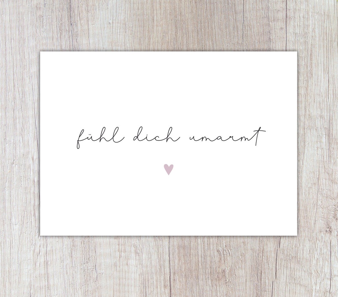 Karte fühl dich umarmt mit Herz, A6 Etsy.de