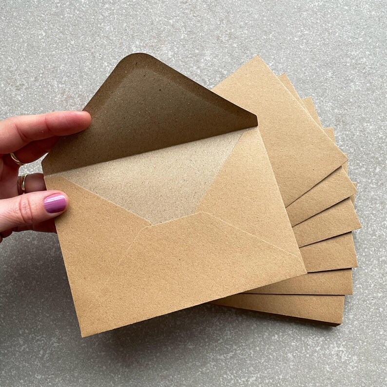 Kraft paper envelope, brown or beige | 130 g | Sturdy envelope for postcards, greeting cards, invitations, birthday cards, condolences | C6 Brown