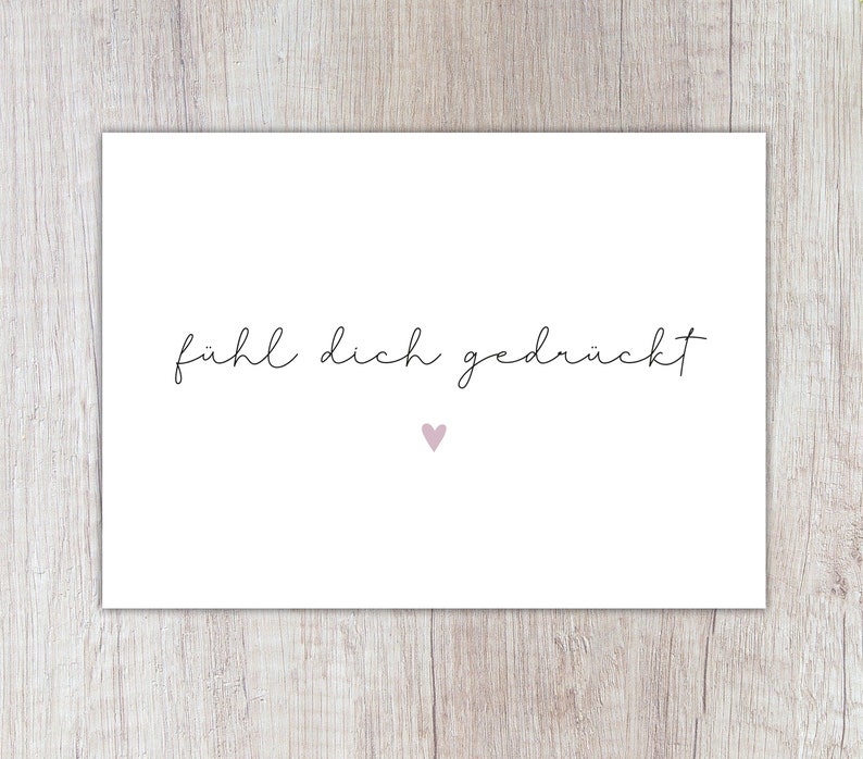 Karte fühl dich gedrückt mit Herz Liebe Etsy