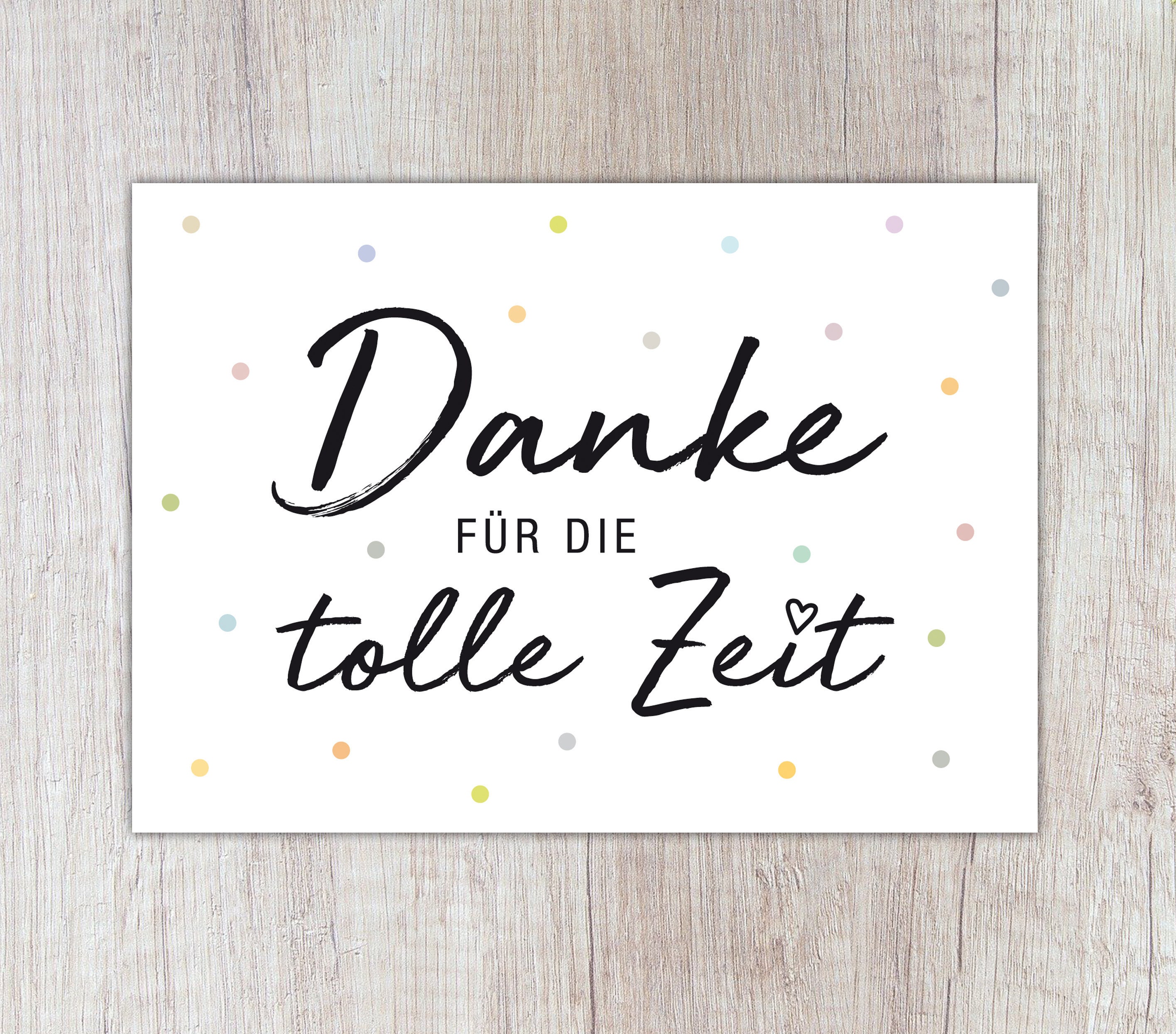 Karte Danke Danke für die tolle Zeit mit Etsy