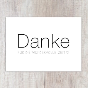 Karte "Danke für die wundervolle Zeit" | A6 | Dankeskarte | Danksagung | Danke sagen | Dankegeschenk