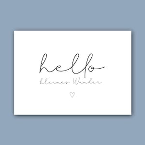 Karte "Hello kleines Wunder" | A6 | Karte zur Geburt | Geschenk für Baby | Neugeborene