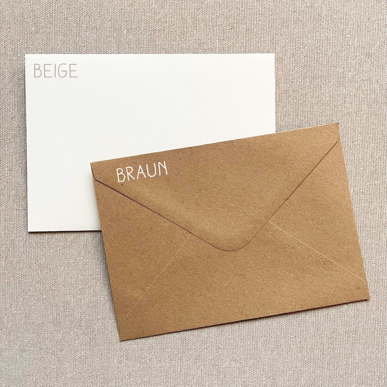 Kraft paper envelope, brown or beige | 130 g | Sturdy envelope for postcards, greeting cards, invitations, birthday cards, condolences | C6 image 2