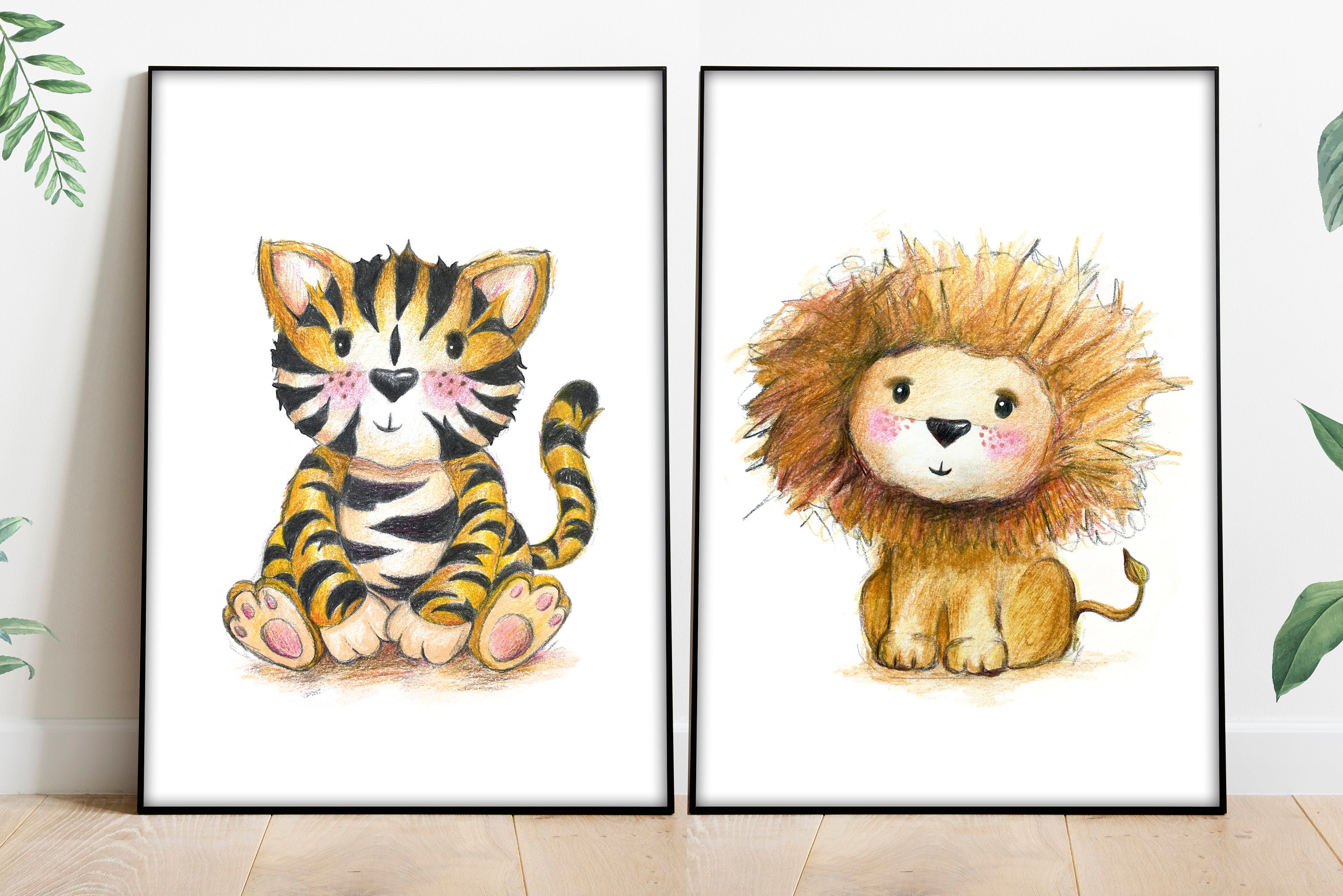 Kinderbild Löwe fürs Kinderzimmer DIN A4 Zeichnung | Etsy