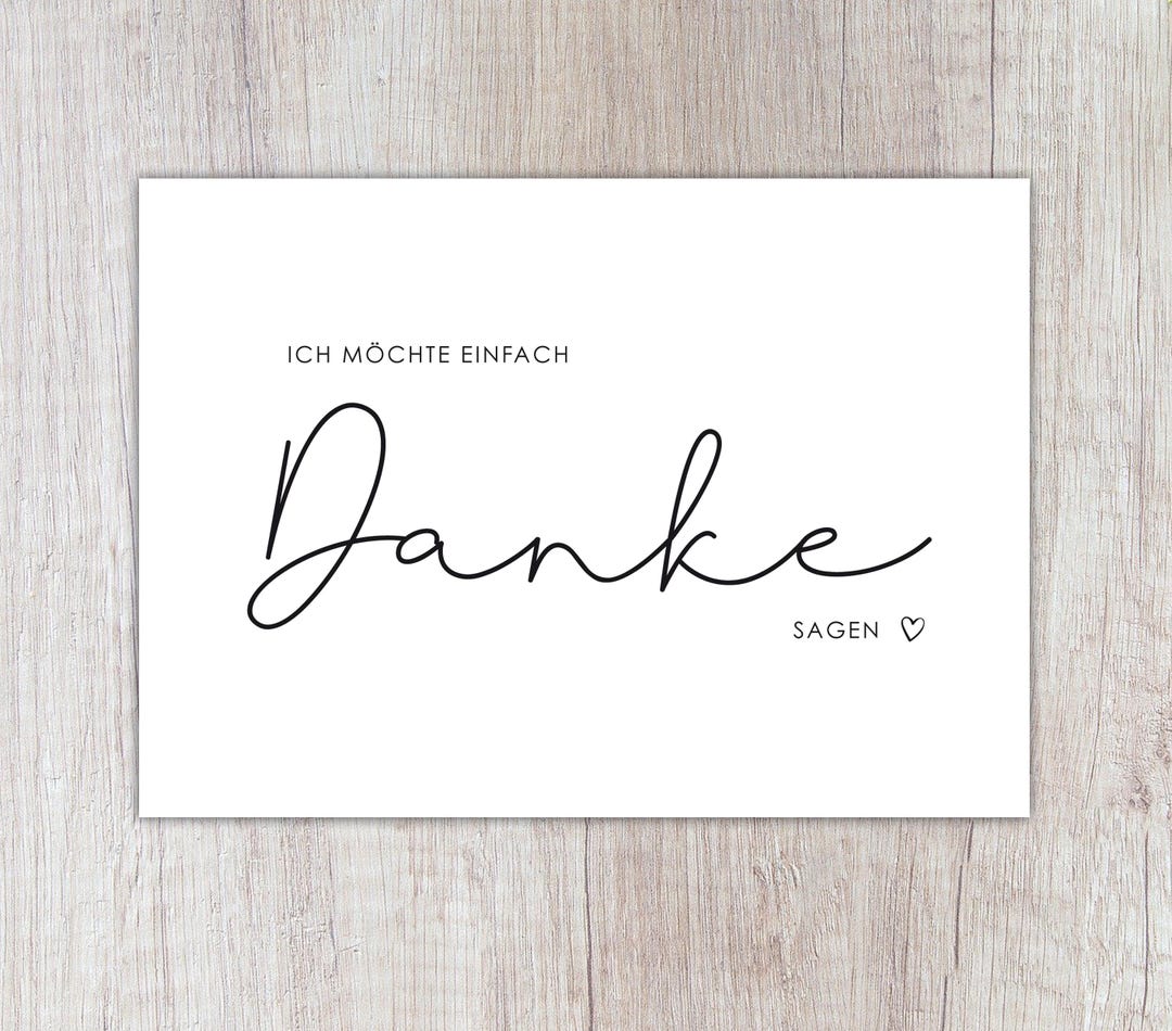 Danke Karte Ich möchte einfach DANKE sagen | A6 | Karte Danke